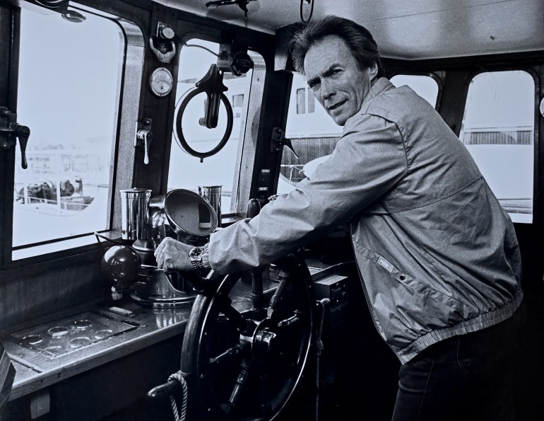 PALM SPRINGS, CA - MAY 1985 : Actor, director and producer Clint Eastwood stands in his yacht at the at the Quay on the Croisette during the Cannes Film Festival, Cannes, France. (Photo by Jayne Kamin-Oncea/Getty Images)