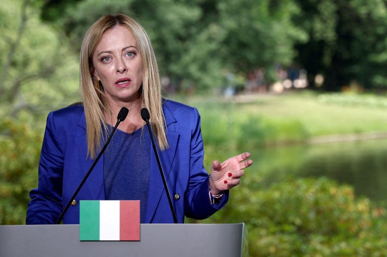 FILE PHOTO: Italian Prime Minister Giorgia Meloni visits Warsaw