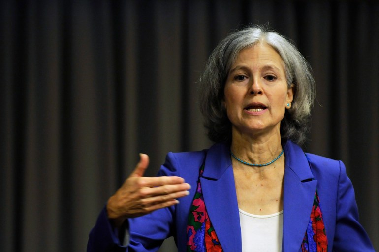 Green Party presidential candidate Jill Stein speaks at a news conference at the Green Party presidential nominating convention in Baltimore, Maryland, July 14, 2012. REUTERS/Jonathan Ernst (UNITED STATES - Tags: POLITICS ELECTIONS)