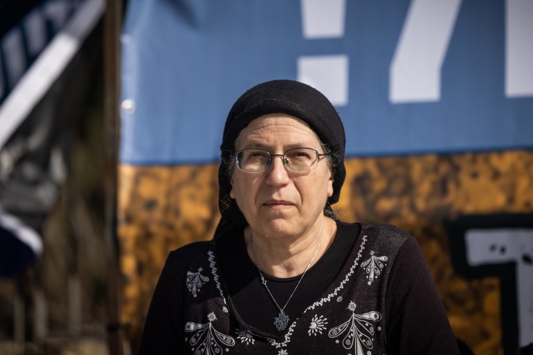 MK Orit Struk attends a protest against the demolition of structures in the illegal outpost of Homesh, outside the Prime Minister's office in Jerusalem on January 9, 2022. (credit: YONATAN SINDEL/FLASH90)