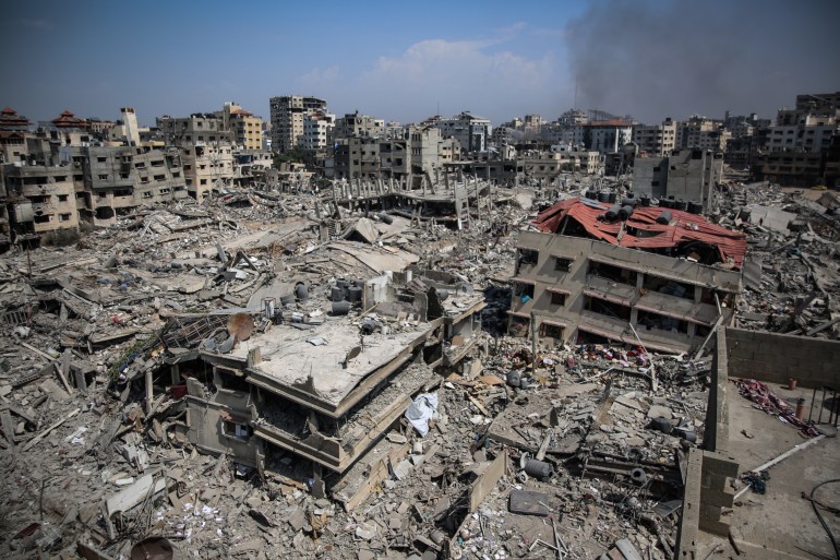 A general view of the destruction in the vicinity of al-Shifa Hospital, following a two-week military operation by the Israeli army in Gaza City. (Credit Image: © Omar Ishaq/dpa via ZUMA Press APAimages