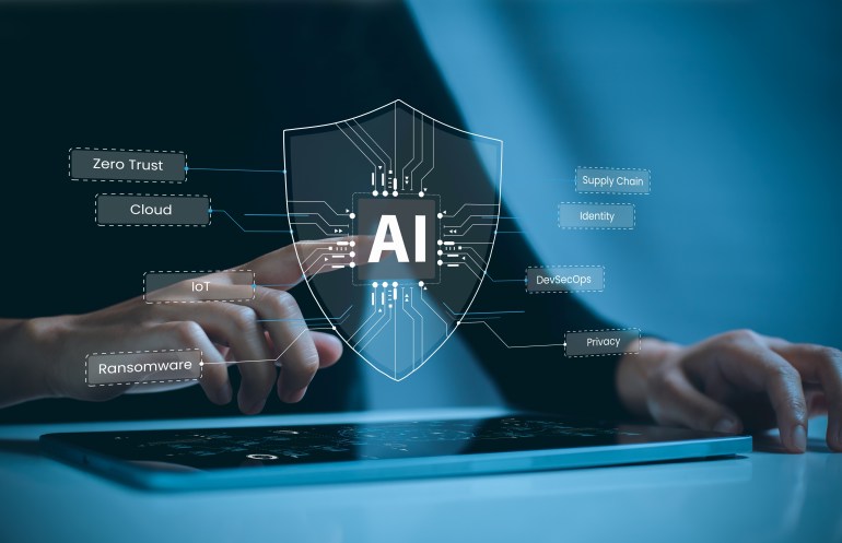 Internet users using tablet through cybersecurity using artificial intelligence. Cybersecurity concept us technology that can be used to detect and respond to threats in real time and automatically.; Shutterstock ID 2276152811; purchase_order: ajnet; job: ; client: ; other: